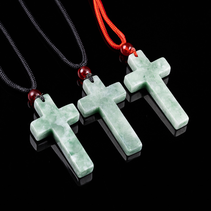 Necklaces - Kalung Liontin Salib Giok Myanmar Batu