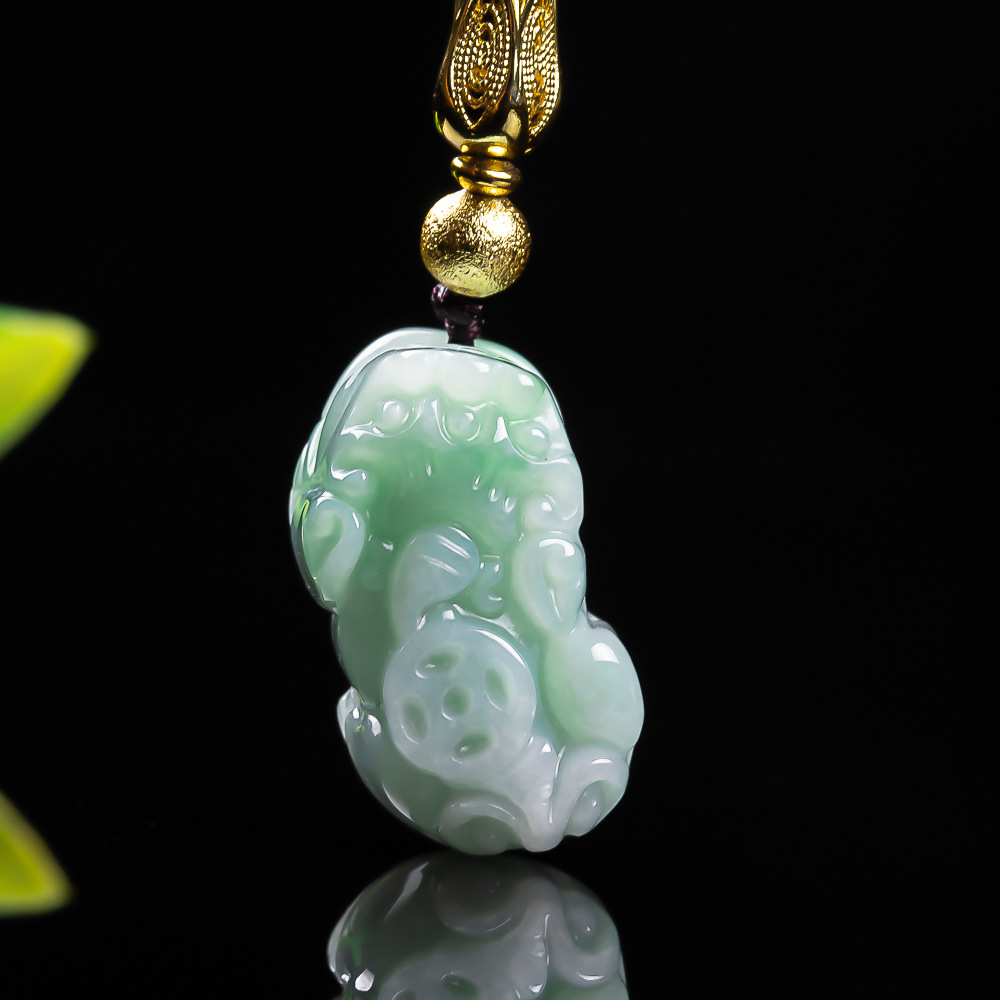 Necklaces - Liontin Uang Pixiu Giok Hijau Alami