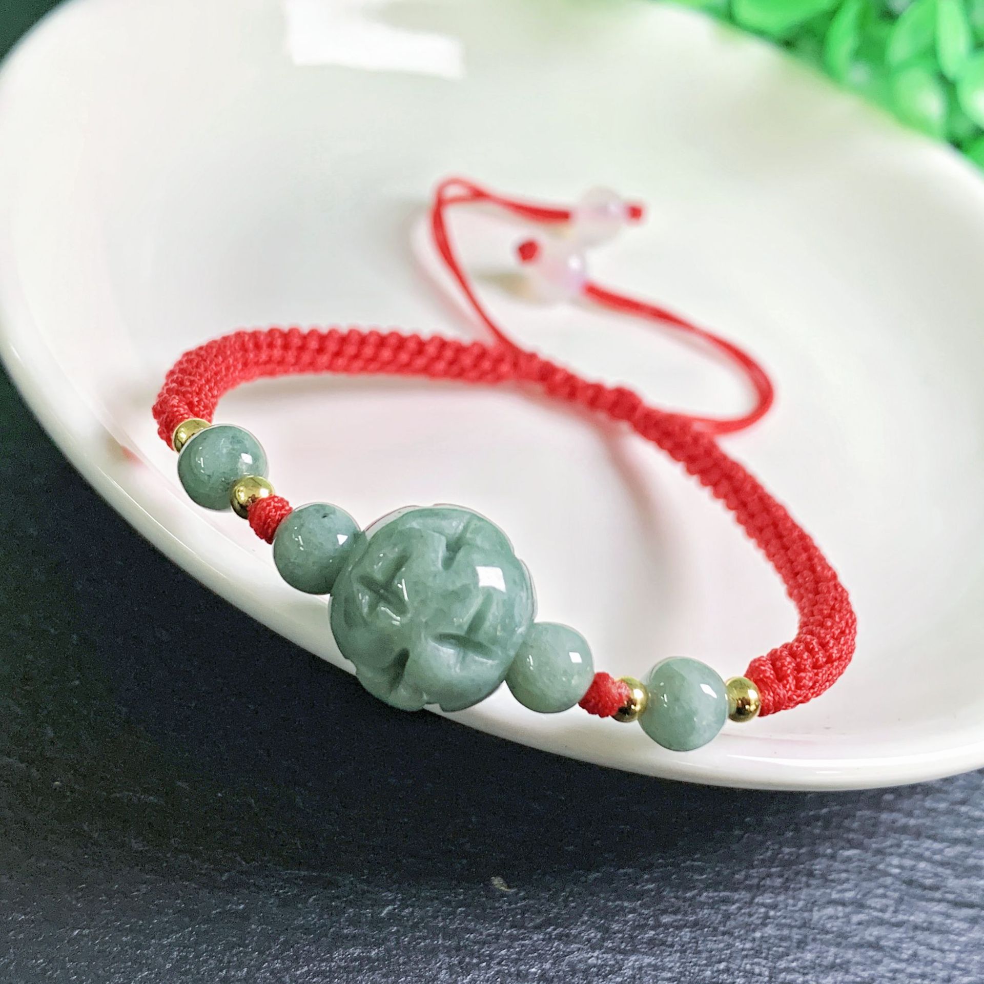 Bracelets - Gelang Manik Ukiran Giok Myanmar Alami