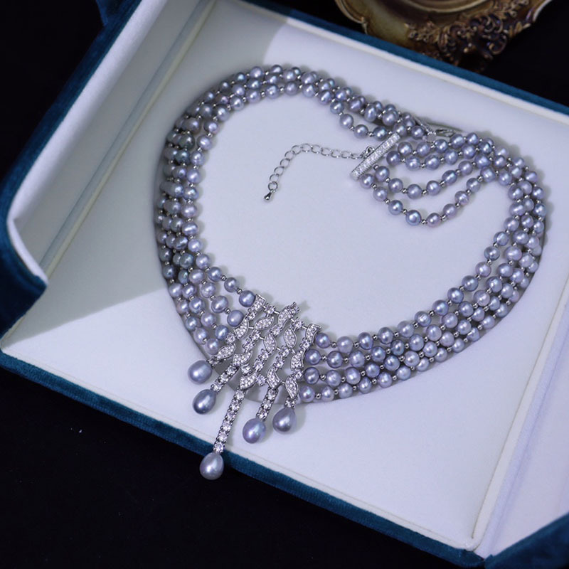 Pearl Choker Necklace Vintage - Kalung Mutiara Air Tawar, Choker Desain