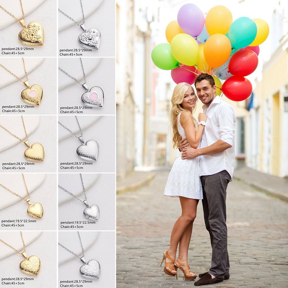 Heart Locket Necklace Photo - DIY kalung foto gambar kalung liontin