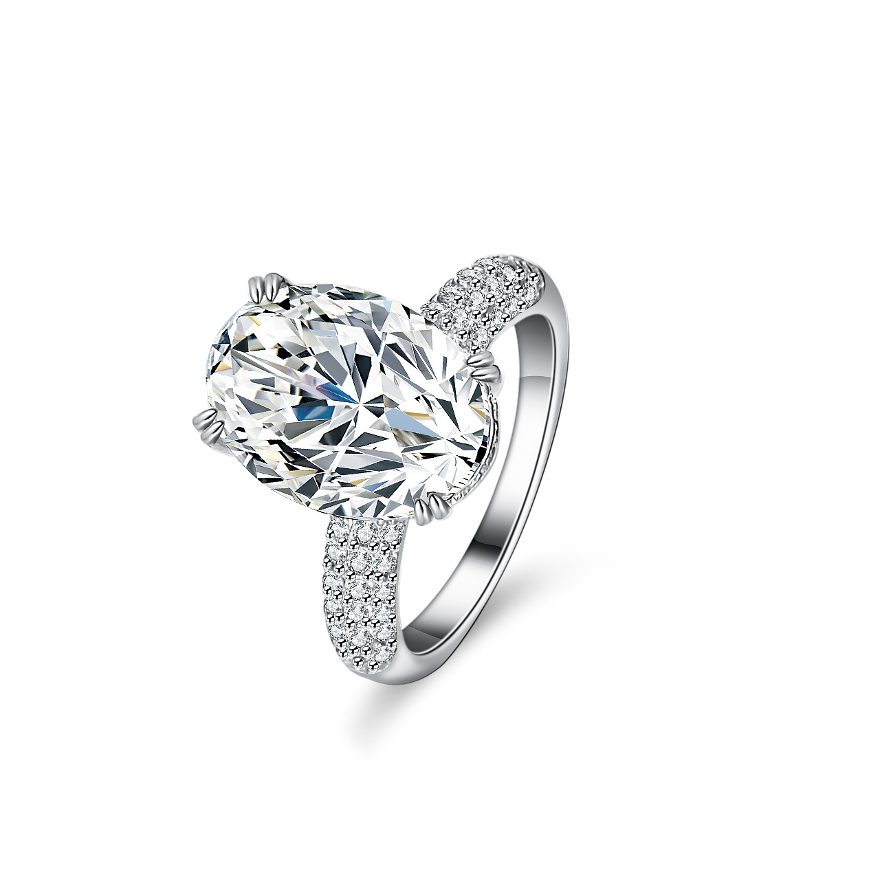 Cincin Moissanite Berlapis Ema - Moissanite Engagement Ring 1 Carat ulasan dan harga