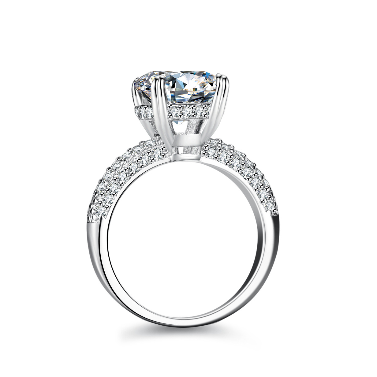 Cincin Moissanite Berlapis Ema - Moissanite Engagement Ring 1 Carat ulasan dan harga