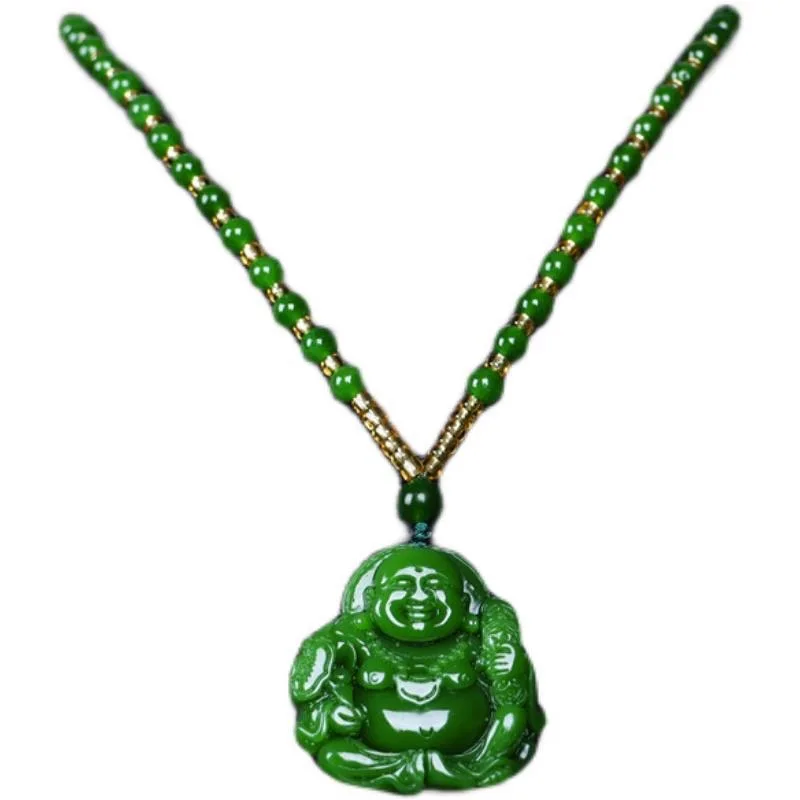 Cina Green Jade Maitreya Buddh - Necklaces ulasan dan harga