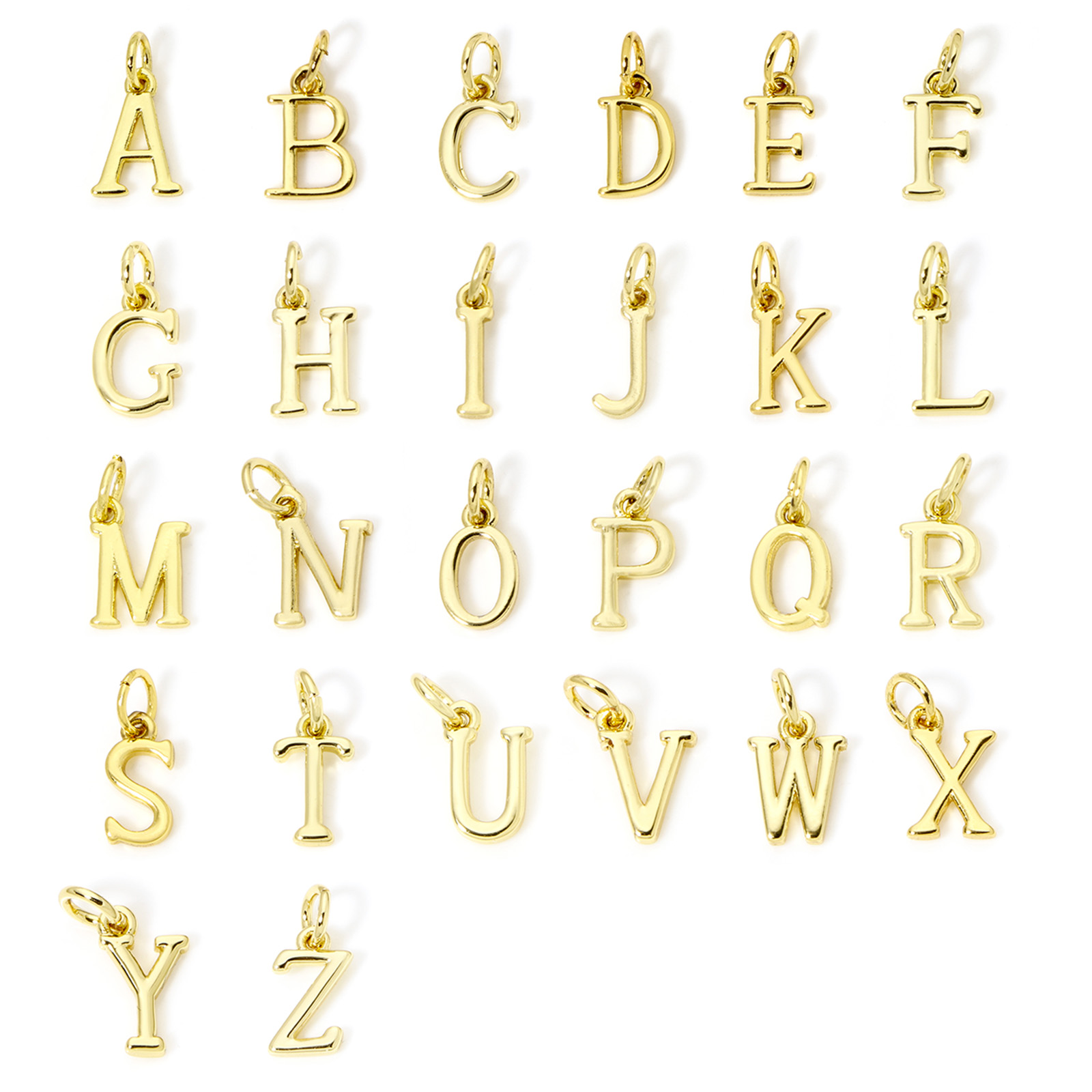 5 buah jimat kuningan 18K alfa - Initial Letter Necklace 18K Gold ulasan dan harga