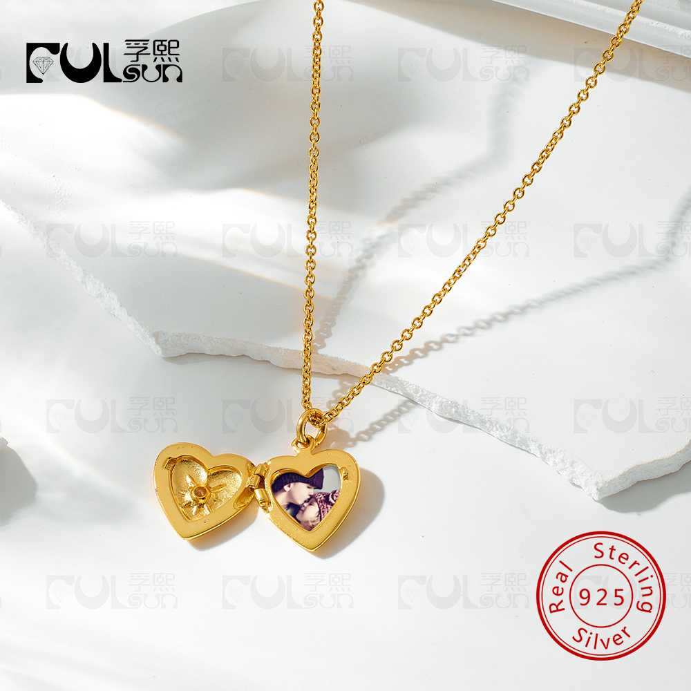 Kalung Liontin Foto Berbentuk  - Heart Locket Necklace Photo ulasan dan harga