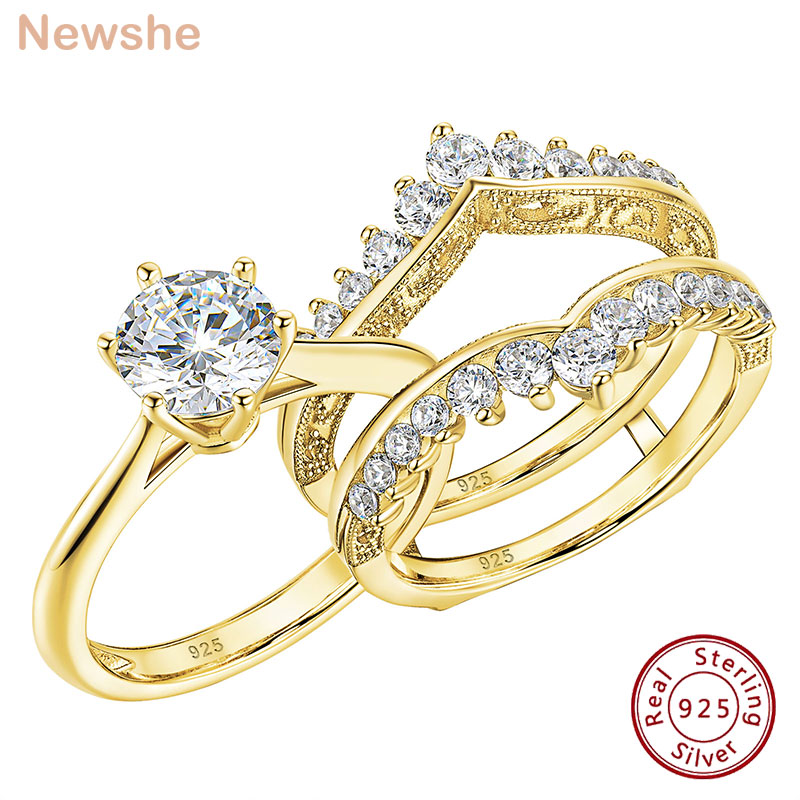 Newshe Set Cincin Pengantin Be - Moissanite Engagement Ring 1 Carat ulasan dan harga