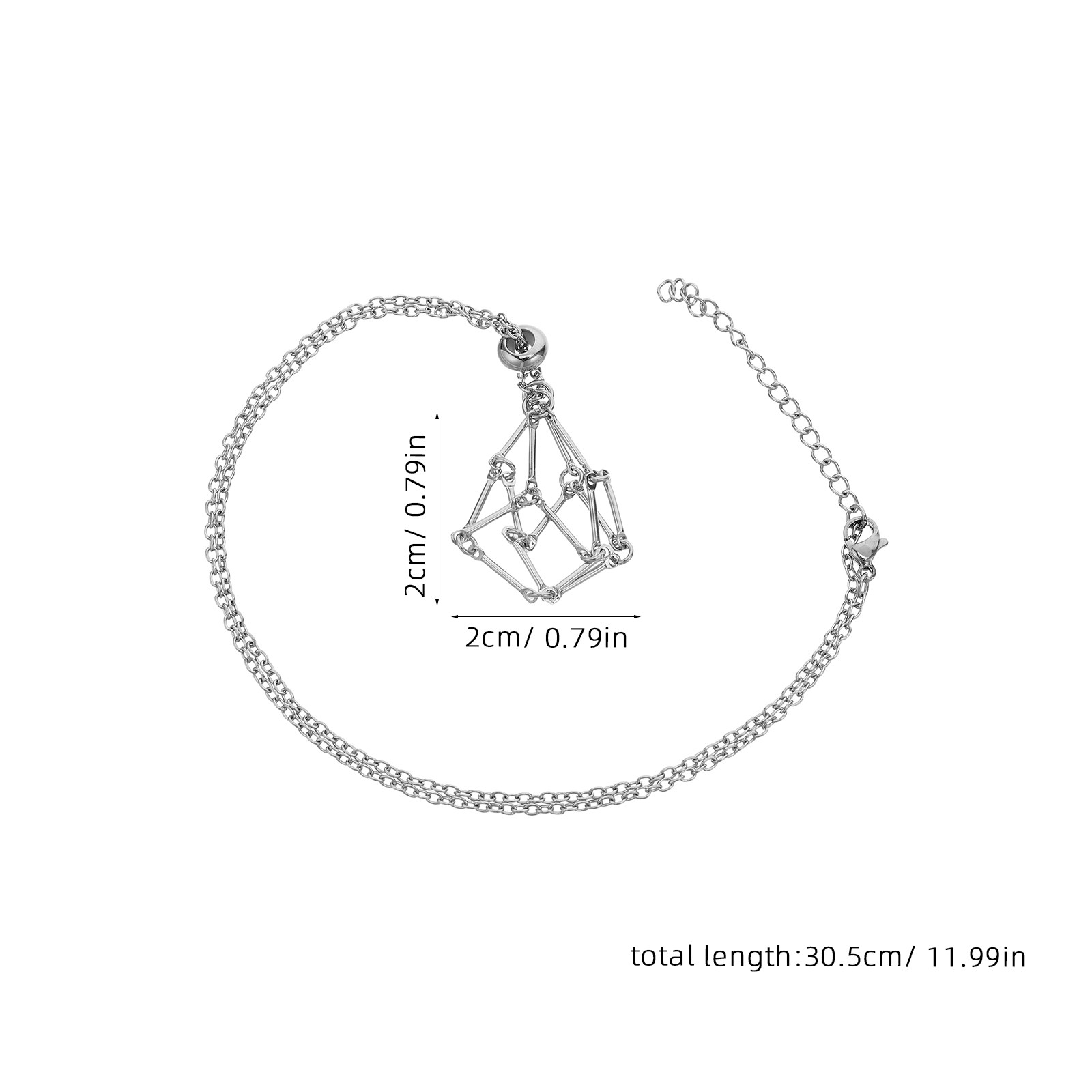 Kalung dengan Wadah Kristal, L - Crystal Pendant Necklace Natural Stone ulasan dan harga
