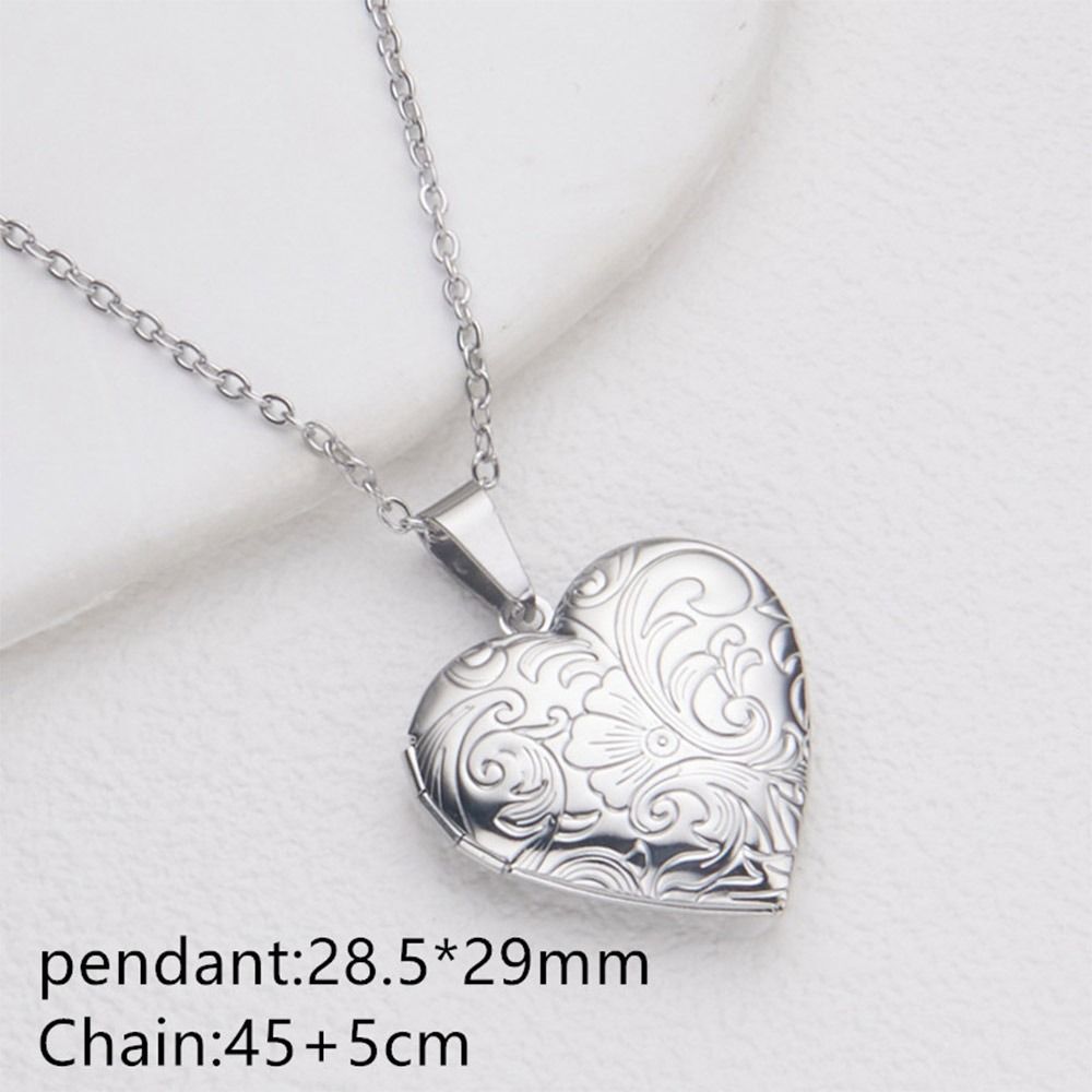 DIY kalung foto gambar kalung  - Heart Locket Necklace Photo ulasan dan harga